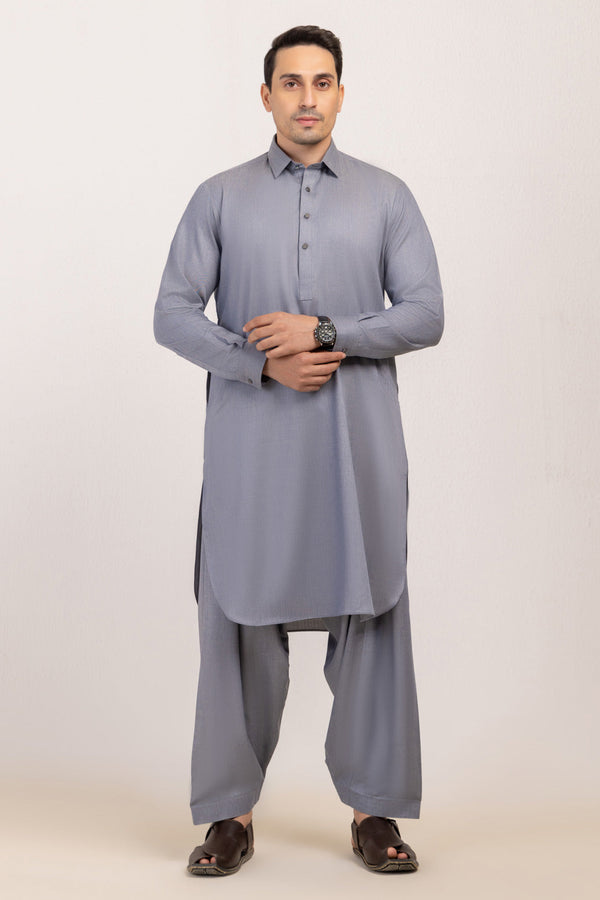 L-GREY-BLENDED-SHALWAR SUIT  - (GSSW24-024)