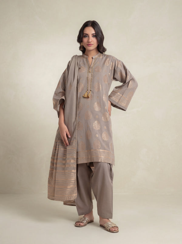 Grey-Jacquard-3 Piece (WP3PSBW25B9O50)