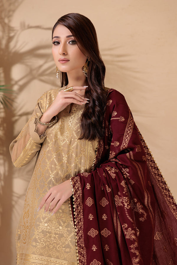 BEIGE-JACQUARD-3 PIECE (JHS233P08)