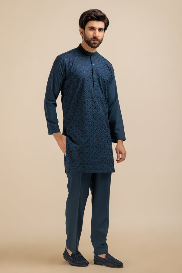 SPRUCE-BLENDED-KURTA PAJAMA TROUSER - (KSB23-018)