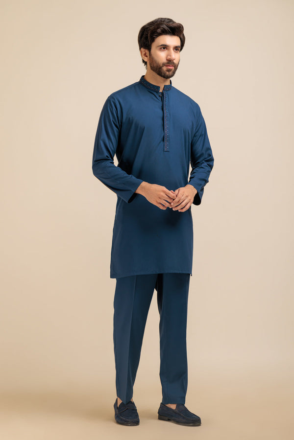 C-NAVY-BLENDED-KURTA PAJAMA TROUSER - (KSB23-024)