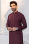 MO-RED-BLENDED-KURTA TROUSER - (KSR24-006)