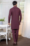 MO-RED-BLENDED-KURTA TROUSER - (KSR24-006)