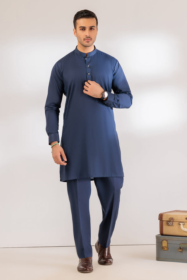 N-BLUE-COTTON-KURTA TROUSER - (KSR24-016)