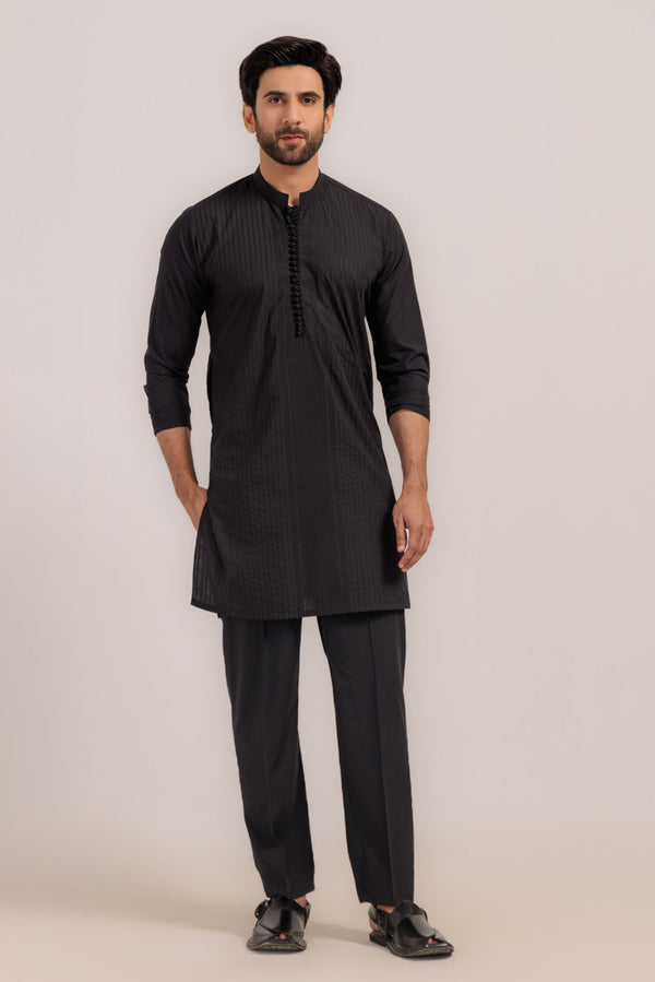 BLACK-BLENDED-KURTA TROUSER - (KSR24-019)