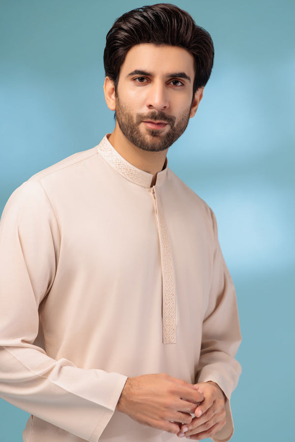 W-CREAM-BLENDED-KURTA SHALWAR - (KSRB23-013)