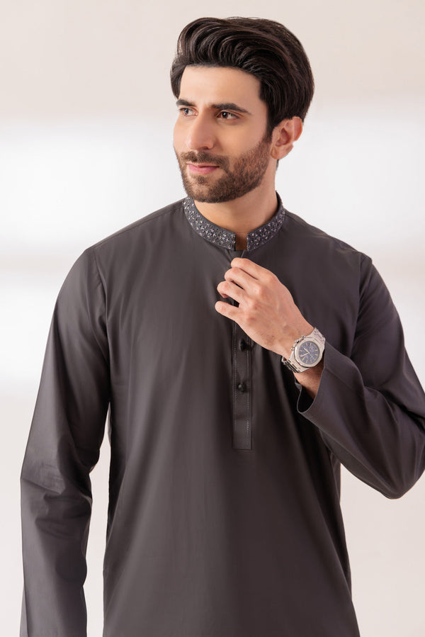 SMOKE-COTTON-KURTA SHALWAR - (KSRR24-008)