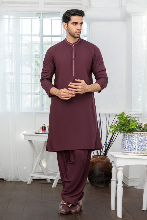 GRAPE-BLENDED-KURTA SHALWAR - (KSRR24-012)