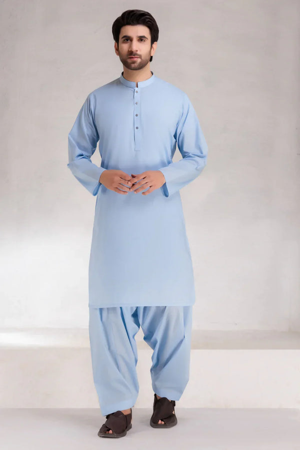 SKY-BLUE-COTTON-KURTA SHALWAR  (KSRS23-002)