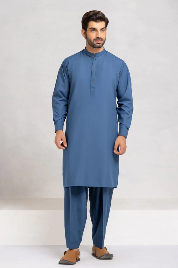 S-BLUE-BLENDED-KURTA SHALWAR (KSRS23-009)