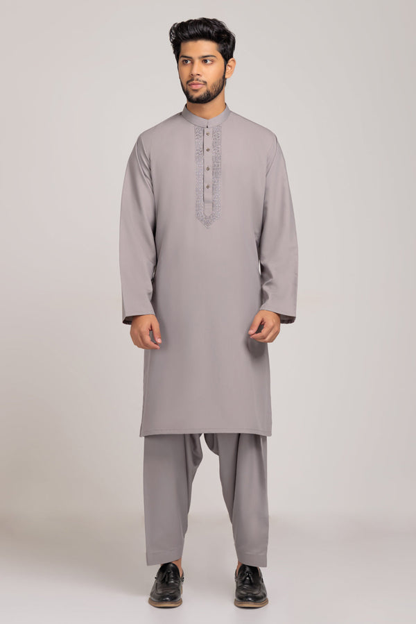 GRAY-COTTON-KURTA SHALWAR (KSRS23-019)