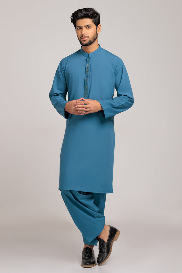 TEAL-BLENDED-KURTA SHALWAR (KSRS23-035)