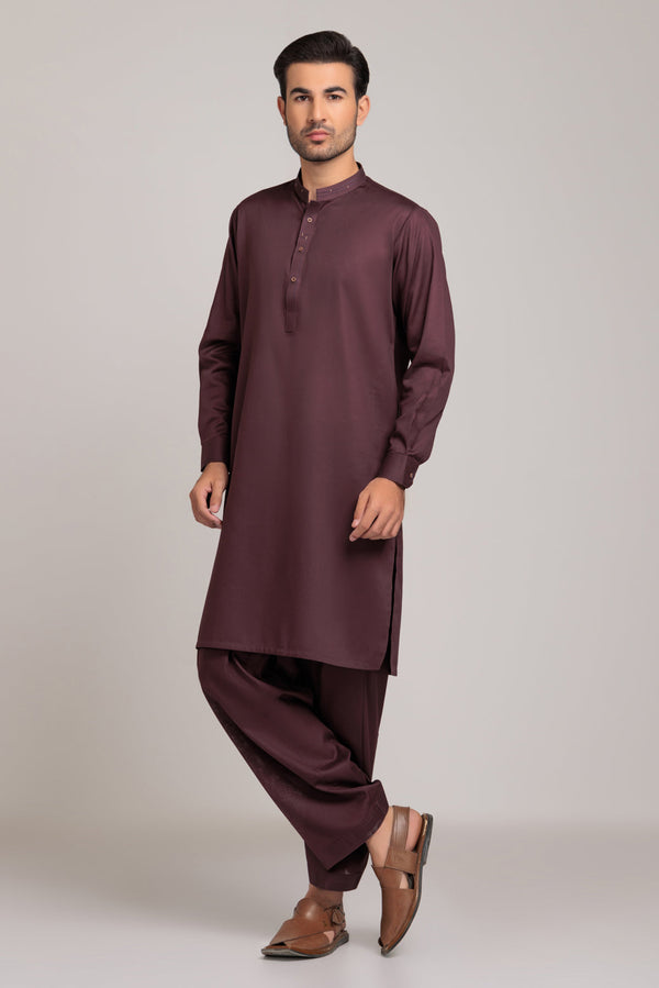 D-BROWN-BLENDED-KURTA SHALWAR (KSRS23-036)