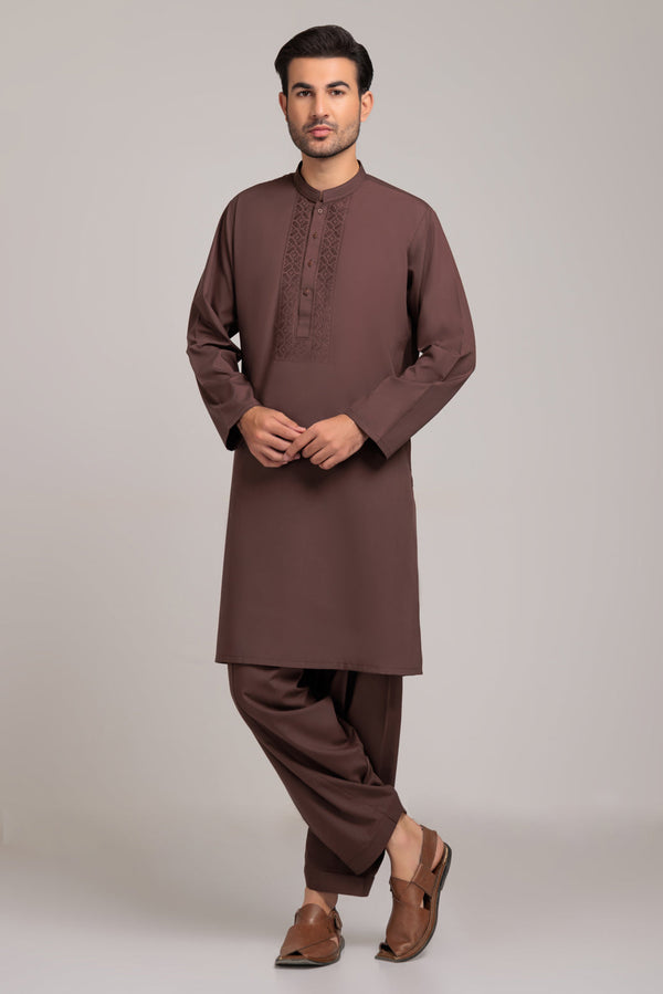 D-BROWN-BLENDED-KURTA SHALWAR (KSRS23-038)