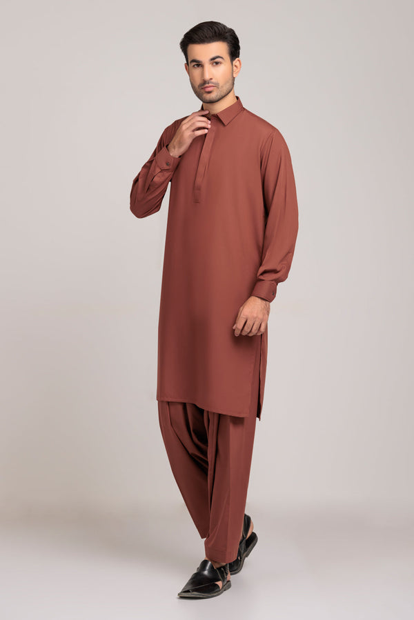 BROWN-BLENDED-KURTA SHALWAR (KSRS23-042)