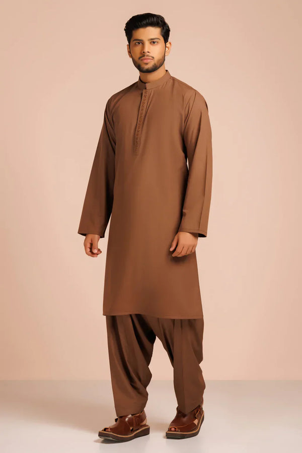 C-BROWN-BLENDED-KURTA SHALWAR (KSRS23-049)