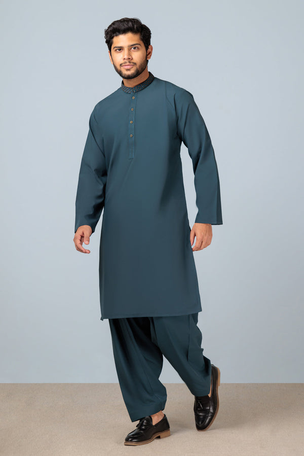 D-GREEN-BLENED-KURTA SHALWAR (KSRS23-067)