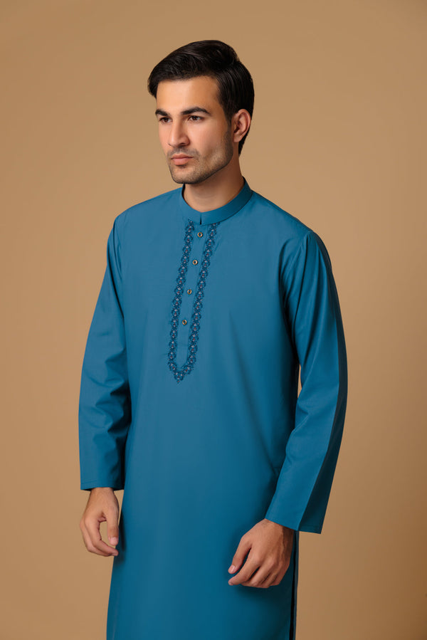 TEAL-BLENDED-KURTA SHALWAR (KSRS23-075)