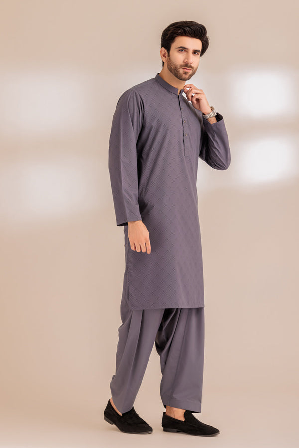 CHARCOAL-BLENDED-KURTA SHALWAR - (KSRS23-085)