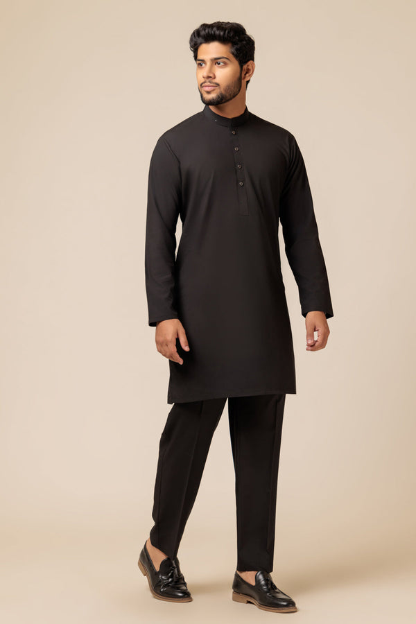 J-BLACK-BLENDED-KURTA SHALWAR - (KSRS23-093)