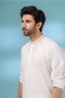 EG-WHITE-BLENDED-KURTA SHALWAR - (KSRS23-102)