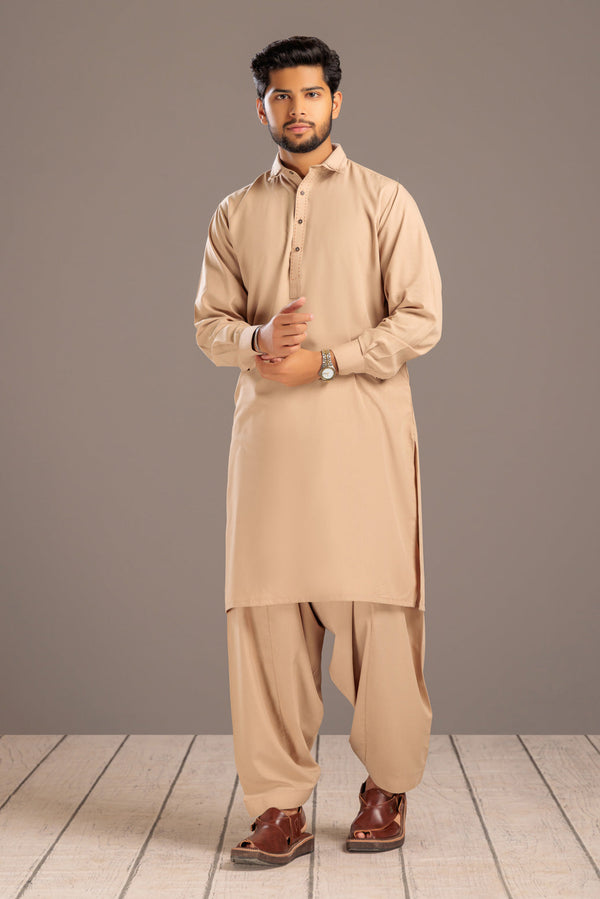 CAMEL-BLENDED-KURTA SHALWAR- (KSRS23-089)