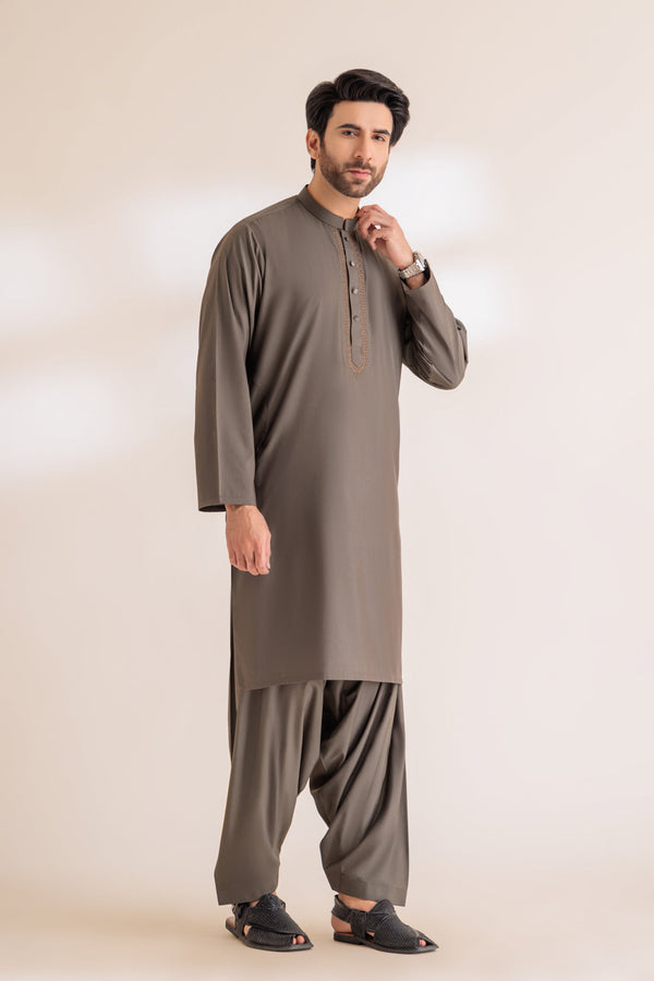 V-GREEN-BLENDED-KURTA SHALWAR - (KSRS24-005)