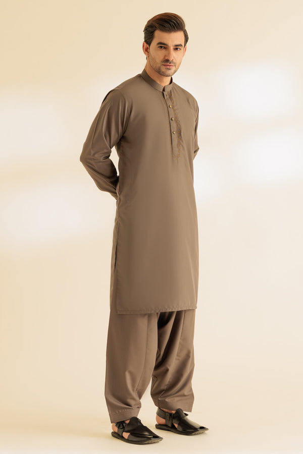 GREY-COTTON-KURTA SHALWAR - (KSRS24-038)