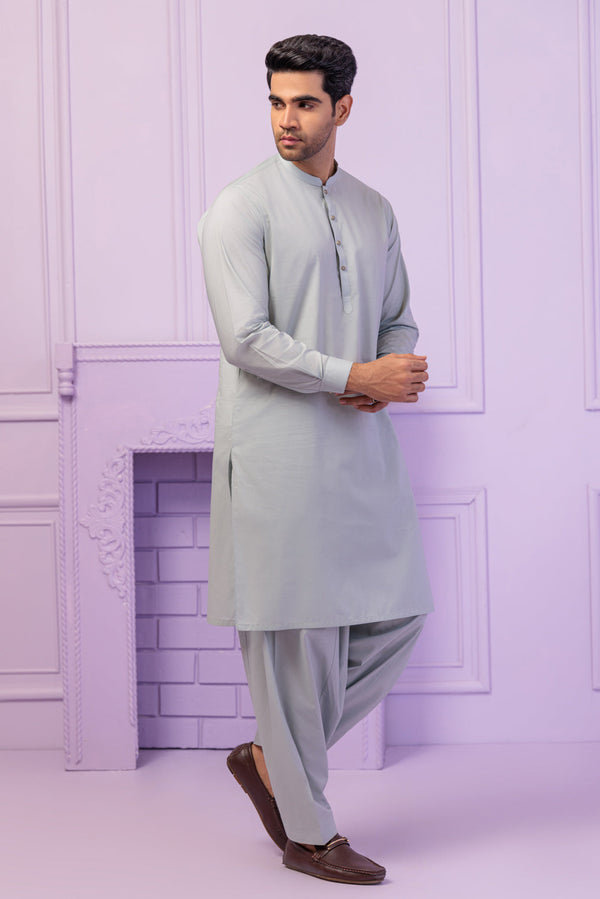 P-SMOKE-COTTON-KURTA SHALWAR - (KSRS24-039)