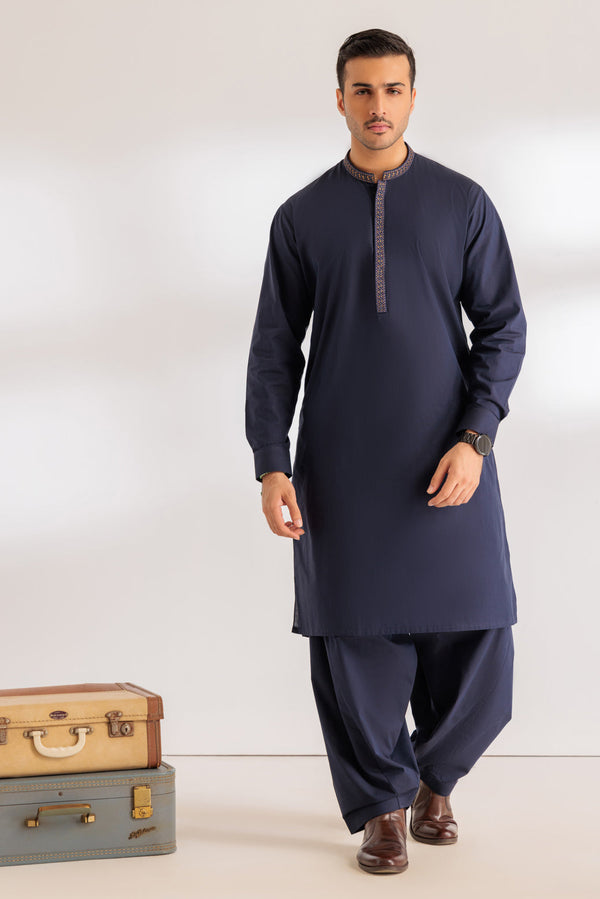 MN-BLUE-COTTON-KURTA SHALWAR - (KSRS24-045)