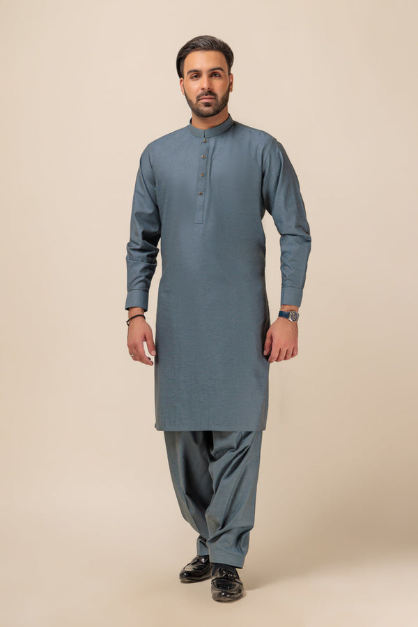 SPRUCE-YARN DYED-KURTA SHALWAR - (KSRW23-006)