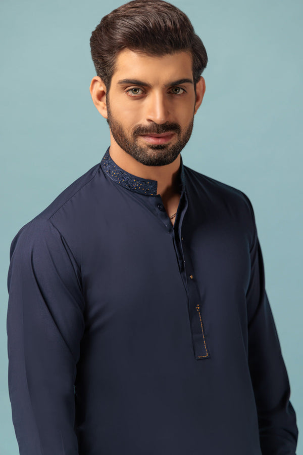 D-BLUE-BLENDED-KURTA SHALWAR - (KSRW23-009)