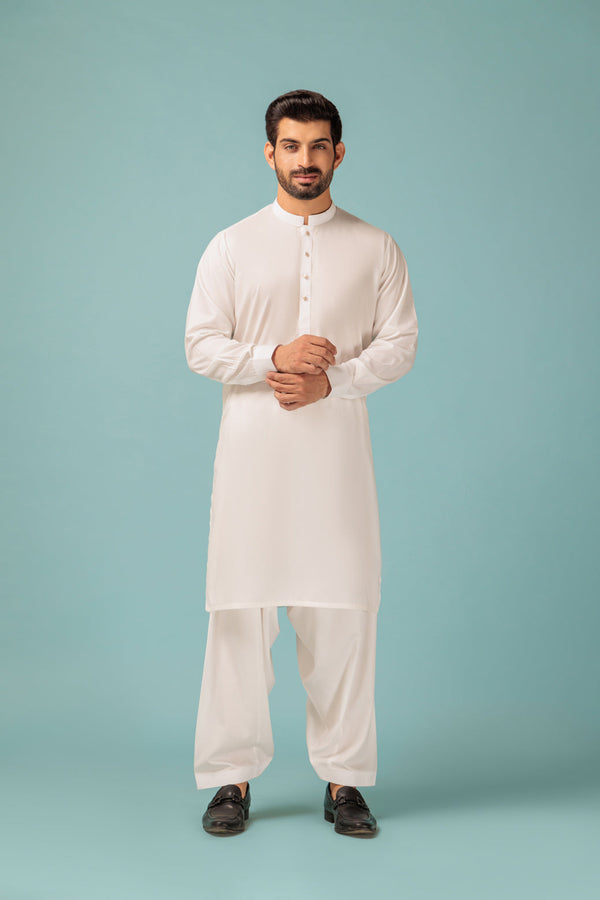 WHITE-BLENDED-KURTA SHALWAR - (KSRW23-015)