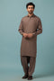 L-BROWN-BLENDED-KURTA SHALWAR - (KSRW23-031)