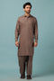 L-BROWN-BLENDED-KURTA SHALWAR - (KSRW23-031)