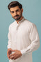 O-WHITE-BLENDED-KURTA SHALWAR - (KSRW23-035)