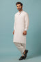 O-WHITE-BLENDED-KURTA SHALWAR - (KSRW23-035)