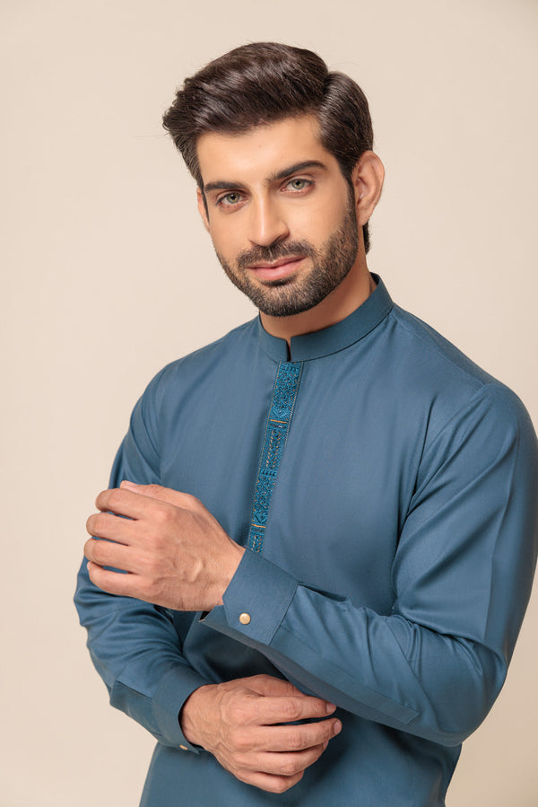 TURKISH-BLENDED-KURTA SHALWAR - (KSRW23-040)