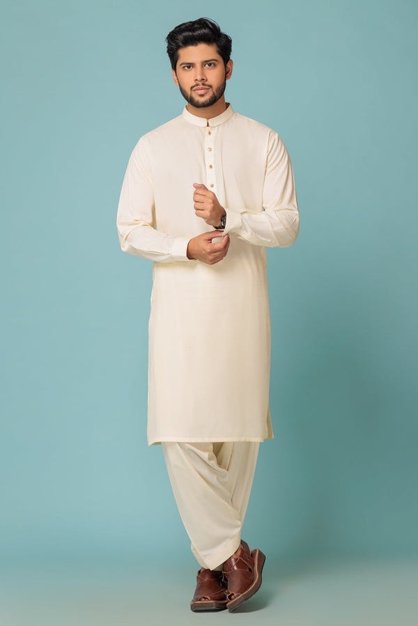 CREAM-BLENDED-KURTA SHALWAR - (KSRW23-042)