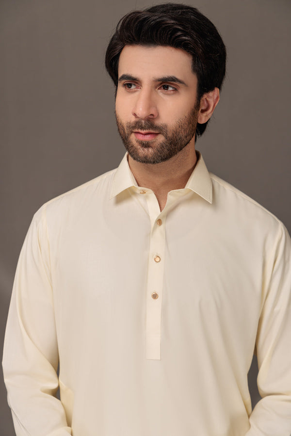 CREAM-BLENDED-KURTA SHALWAR - (KSRW23-044)