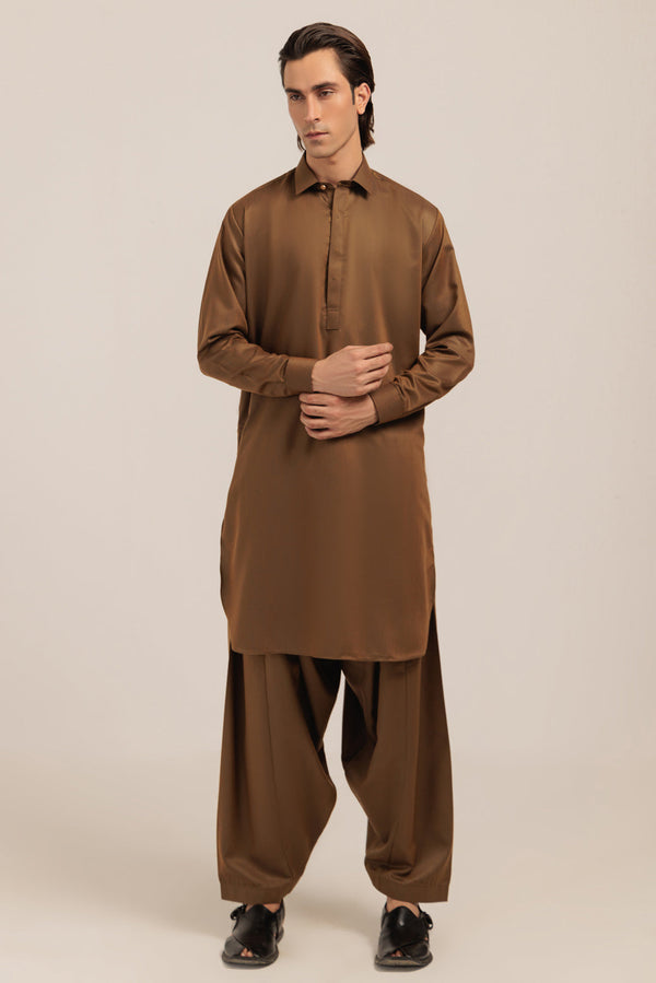 GOLDEN-BLENDED-KURTA SHALWAR - (KSRW24-026)