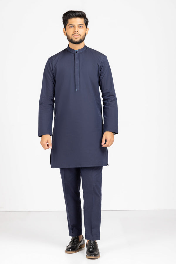 MN-BLUE-COTTON-KURTA PAJAMA TROUSER (KSS23-004)