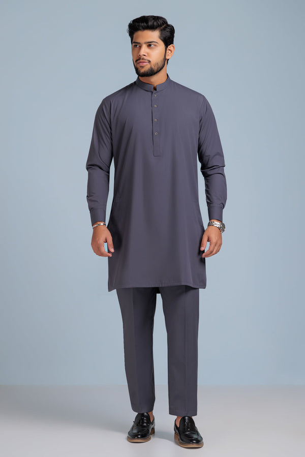 D-GREY-BLENDED-KURTA PAJAMA TROUSER (KSS23-026)