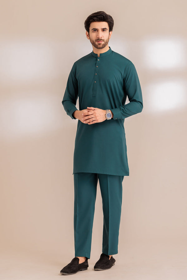 EMERALD-BLENDED-KURTA PAJAMA TROUSER - (KSS23-034)