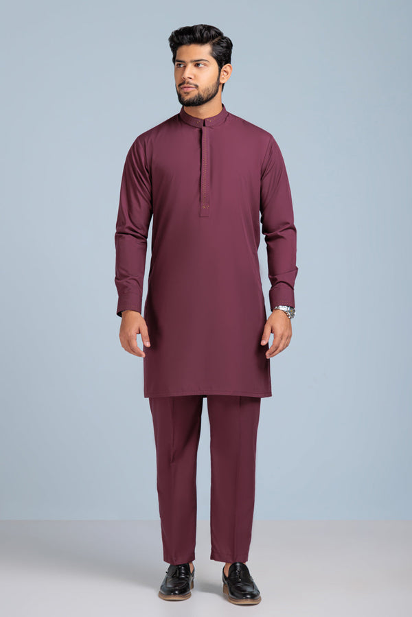 WINE-BLENDED-KURTA PAJAMA TROUSER (KSS23-037)