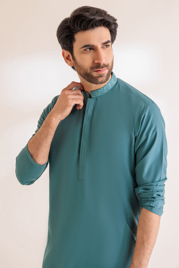 S-GREEN-BLENDED-KURTA PAJAMA TROUSER - (KSS24-001)