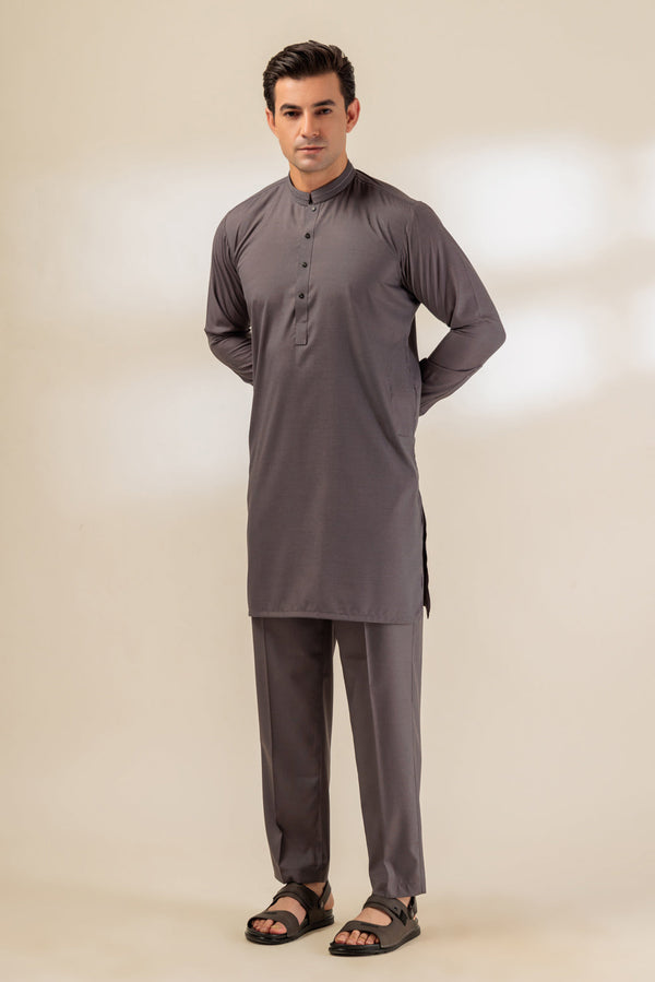 T-GREY-BLENDED-KURTA TROUSER - (KSS24-006)