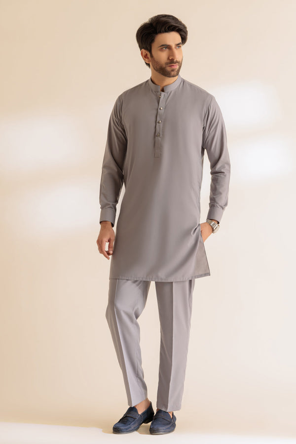 R-GREY-BLENDED-KURTA PAJAMA TROUSER - (KSS24-009)