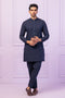 MN-BLUE-BLENDED-KURTA TROUSER - (KSS24-015)