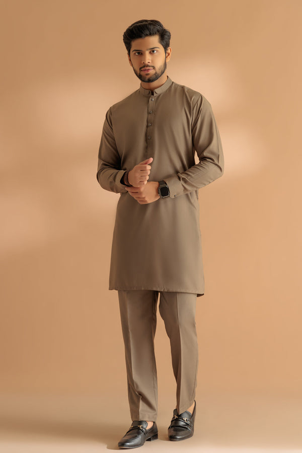 OLIVE-BLENDED-KURTA PAJAMA TROUSER - (KSS24-023)